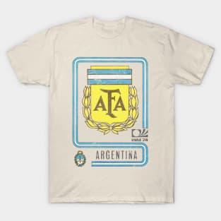 Argentina / 70s Vintage Faded-Style Soccer Design T-Shirt